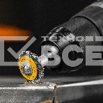 Набор щеток для дрели Denzel 5 Плоских 25-38-50-63-75 мм, шпилька, нерж. вит. проволока, фото8