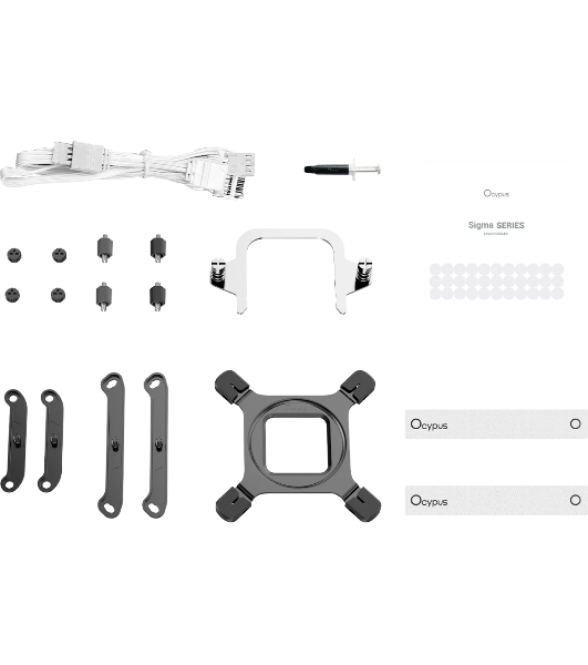 Система охлаждения Ocypus Sigma L36 WH ARGB, 360мм, LCD Pump 2.4', 3x120мм ARGB fans, LGA115X/1200/1700/18XX, AM4/AM5