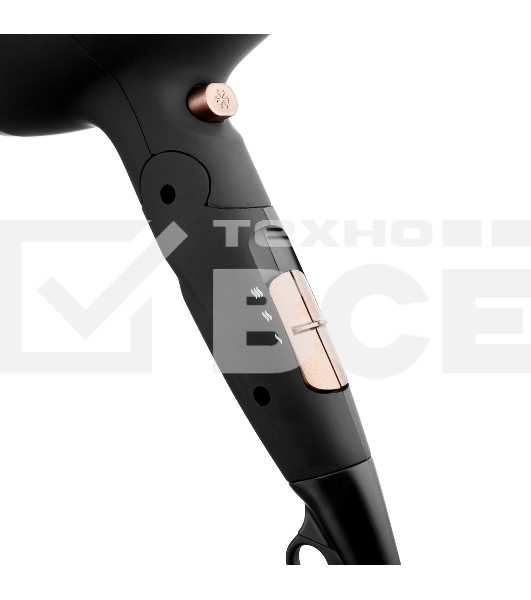 Фен BRAYER BR3000BN черный/розовое золото, 2200 Вт, компактный