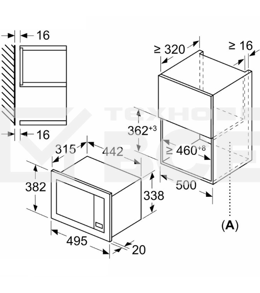 Микроволновая печь Bosch BFL523MB4 черный (встраиваемая)