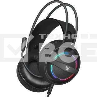 Гарнитура Defender Dexter RG чёрный, проводная, USB / 2 x mini jack 3.5 мм, подсветка