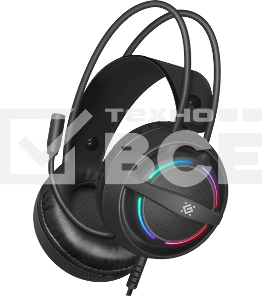 Гарнитура Defender Dexter RG чёрный, проводная, USB / 2 x mini jack 3.5 мм, подсветка