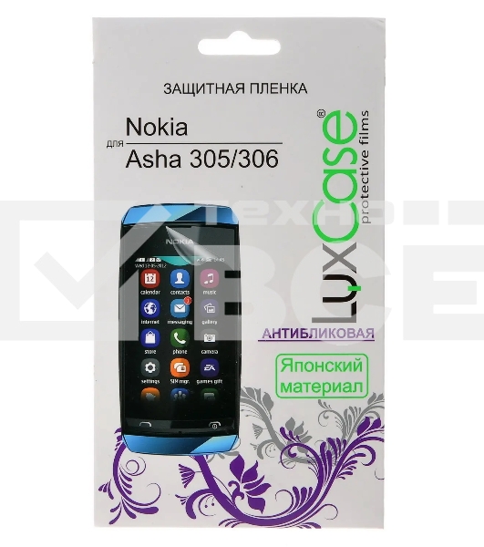 Защитная пленка LuxCase для Nokia Asha 305/306 (Антибликовая), 85х47 мм