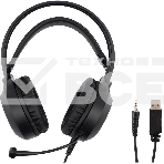 Наушники с микрофоном Оклик HS-L300G Black черный 2.2м мониторные USB оголовье (1796949), фото4