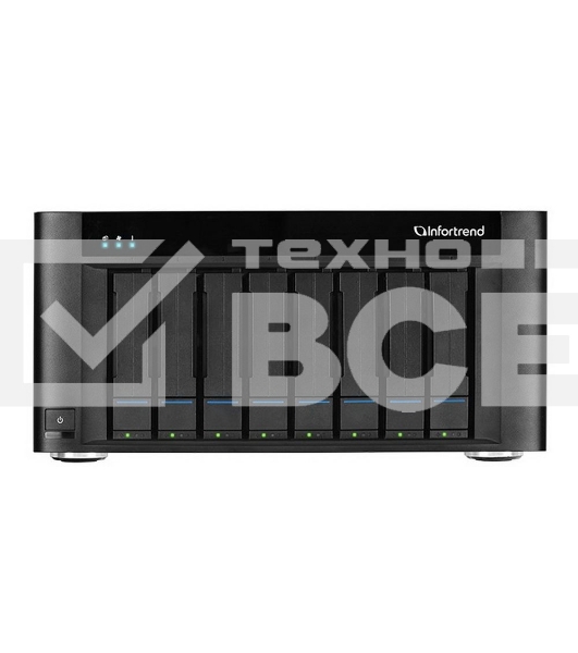Система хранения данных Infortrend  EonStor GSe Pro 100 8bay. Intel Atom 2.4GHz 4C CPU, 1x4GB non-ECC, 4x1GbE(RJ45), 2x USB 2.0, 2x USB 3.0, 1x Host Board slot, 1xPSU and 8 drive trays (GSe Pro 108-C)