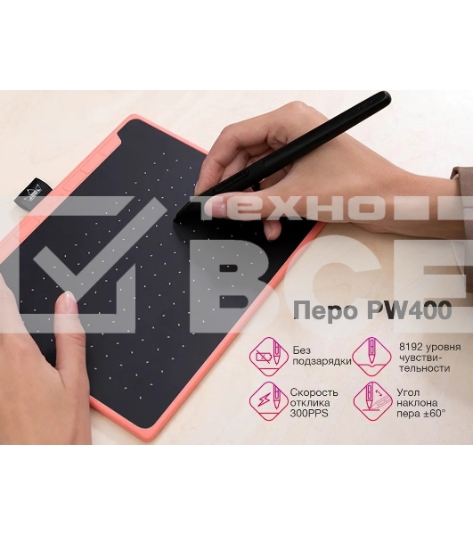 Графический планшет Huion Inspiroy RTS-300 розовый