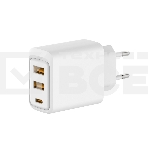 Сетевое зарядное устройство с двумя портами USB-A и одним портом USB-C, 10Вт Rexant, фото 1
