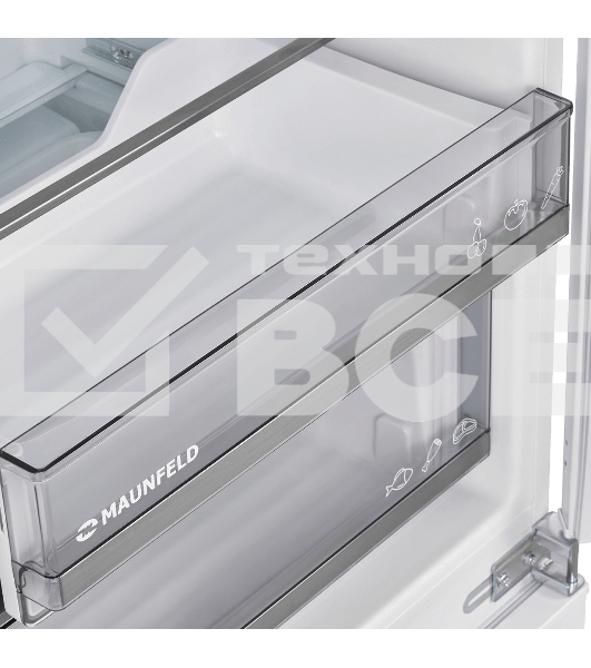 Встраиваемый холодильник Maunfeld MBF177NFWHGR Inverter белый двухкамерный 179/66 л морозилка снизу, No Frost