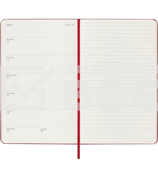Еженедельник Moleskine ACADEMIC WKNT Large 130х210мм датир.18мес 208стр. красный