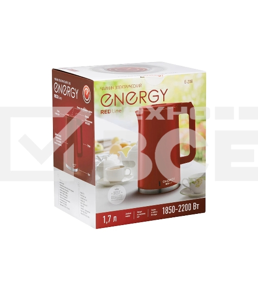 Чайник электрический ENERGY E-208 1,7 л красный, двойной корпус