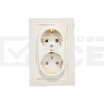 Розетка 2-м AtlasDesign с заземл. 16А в сборе беж. SchE ATN000224, фото 1