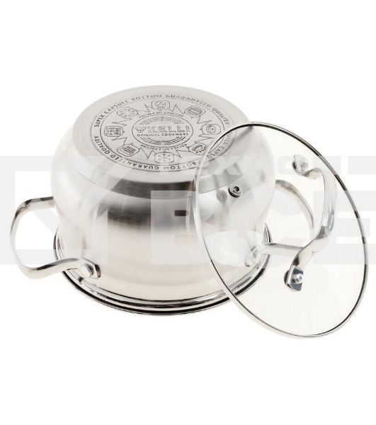 Набор посуды KELLI KL-4209 6 пред. Кастрюля с жаропрочной стекл. крышкой 2.1 л. Кастрюля с жаропрочной стекл. крышкой 3 л. Кастрюля с жаропрочной стекл. крышкой 4 л. Высококачественная нерж. сталь 18/10. 5-ти слойное капсульное дно.