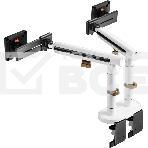 Кронштейн для мониторов Ultramounts UM727W белый 17'-32' макс.9кг крепление к столешнице поворот и наклон, фото9