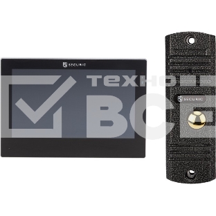 Цветной монитор видеодомофона SECURIC AC-438 7' AHD в комплекте с вызывной видеопанелью с кнопкой