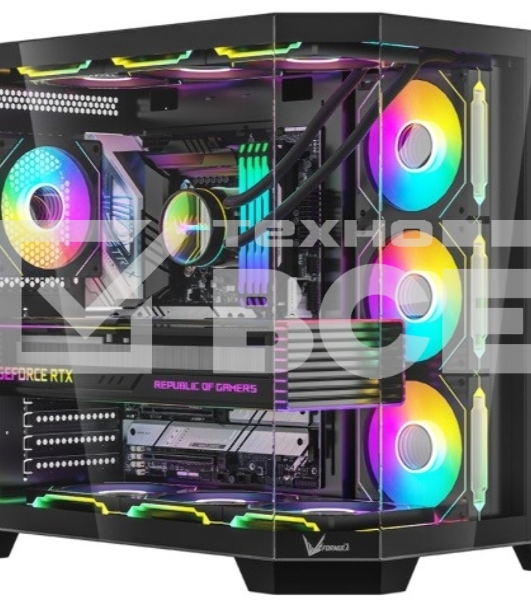 Компьютерный корпус Formula V Line Crystal Z6 Black, ATX, Left & Front & Bevel side Tempered Glass, TYPE-C*1, USB3.0*2