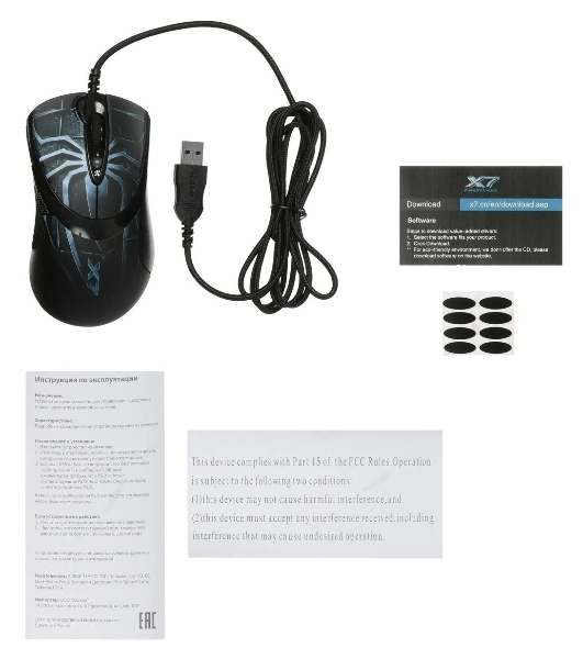 Мышь проводная A4Tech XL-747H синий, 3600 dpi, USB, кнопки - 7