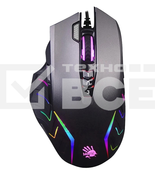 Мышь проводная A4Tech Bloody J95s серый, 8000 dpi, USB, кнопки - 9