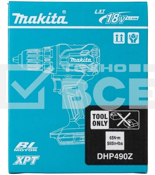 Дрель-шуруповерт Makita DHP490Z аккум. патрон:быстрозажимной