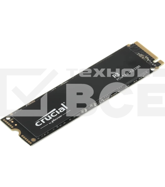 Накопитель SSD Crucial P3, 1Tb, M.2 2280, PCIe 3.0 x4, NVMe, R/W 3500/3000