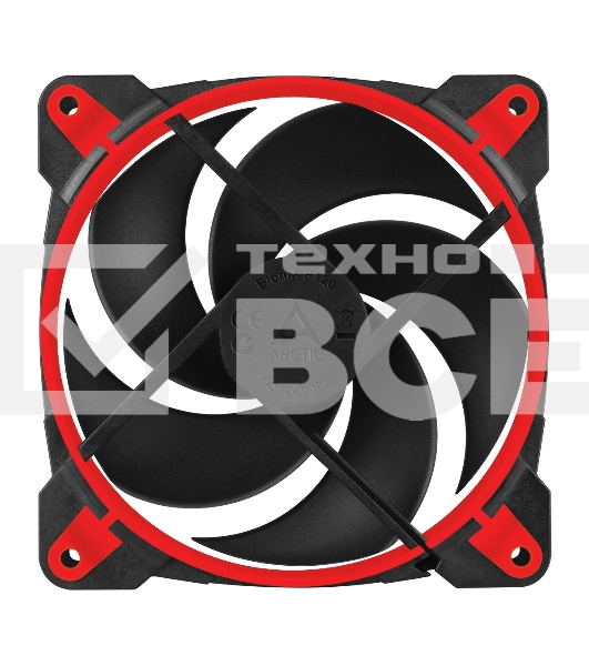 Вентилятор для корпуса Arctic BioniX P120 черный/красный, 120 мм, 2100 об/мин, 24 дБ, 4 pin