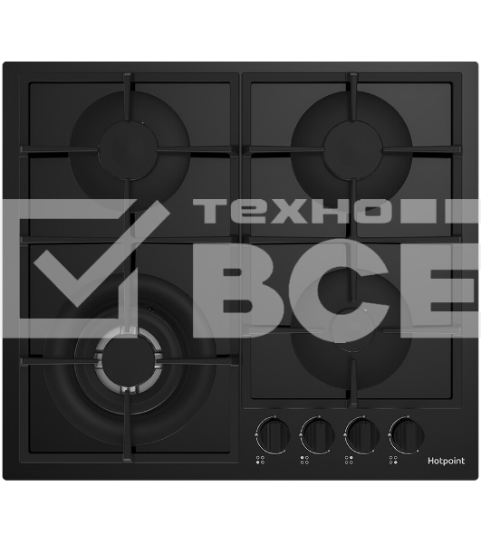 Газовая варочная поверхность Hotpoint HG 62FA/BK черный