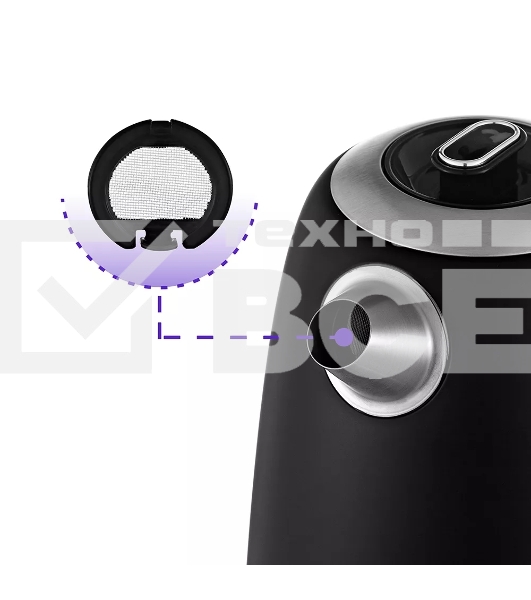 Чайник электрический Kitfort KT-6121-1 1.7л. 2200Вт черный (корпус: нержавеющая сталь/пластик)