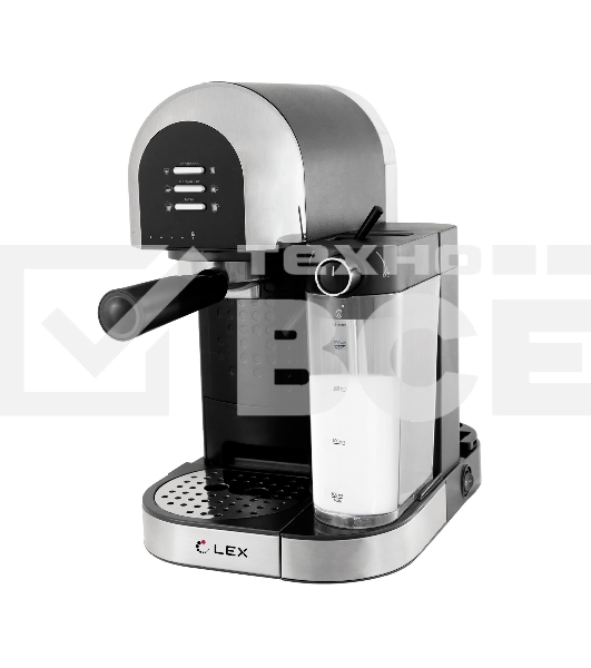 Кофеварка рожковая LEX LXCM 3503-1 черный, молотый 0.7 л, 1500 Вт, 15 Бар