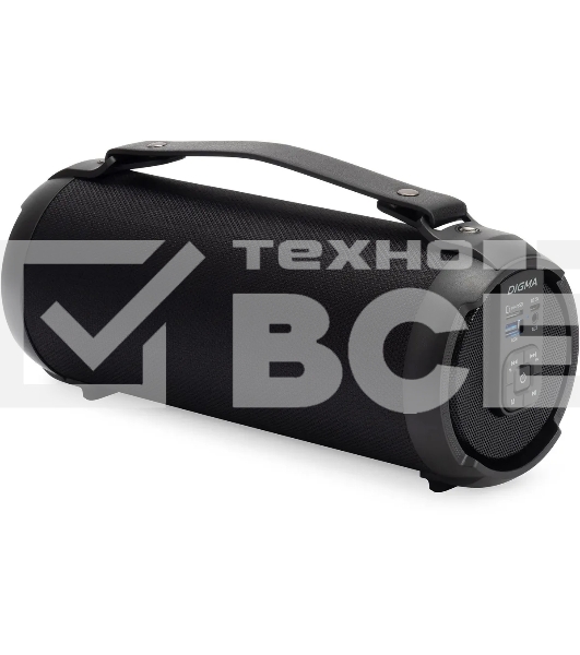 Колонка портативная Digma D-PS1520 черный/черный 16W 1.0 BT 10м 1500mAh (SP1520B)