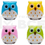 Точилка для карандашей ручная Silwerhof Owl Солнечная коллекция 2 отверстия пластик ассорти коробка, фото 1