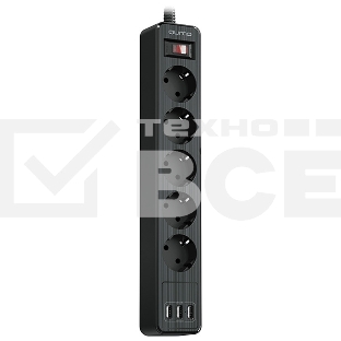 Сетевой фильтр QUMO Power Bar  5SP4U (P-0005), черный