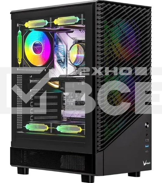 Компьютерный корпус Aerocool / Formula Mana Geometry черный без БП ATX 3x120mm 1xUSB3.0 1xUSB3.1 audio bott PSU