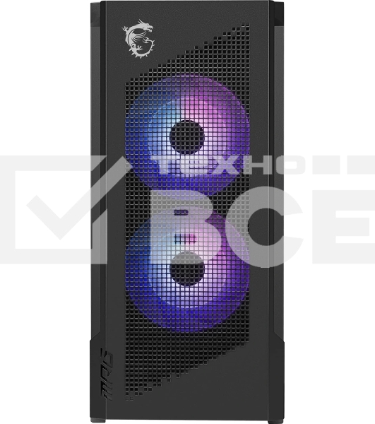 Компьютерный корпус MSI MPG VELOX 300R AIRFLOW PZ, Global, 2xUSB 3.2 Gen 1, 1xUSB 3.2 Gen2 Type-C,2x160мм ARGb Fan, 1x120мм