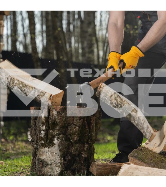 Топор кованый Denzel 900 г, американский тип, буковая рукоятка, 430мм, EFP