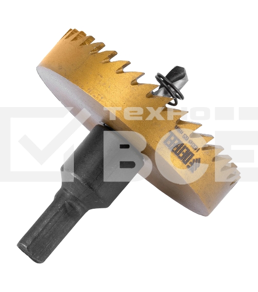 Коронка по металлу Denzel HSS, 65 мм, нитридтитановое покрытие