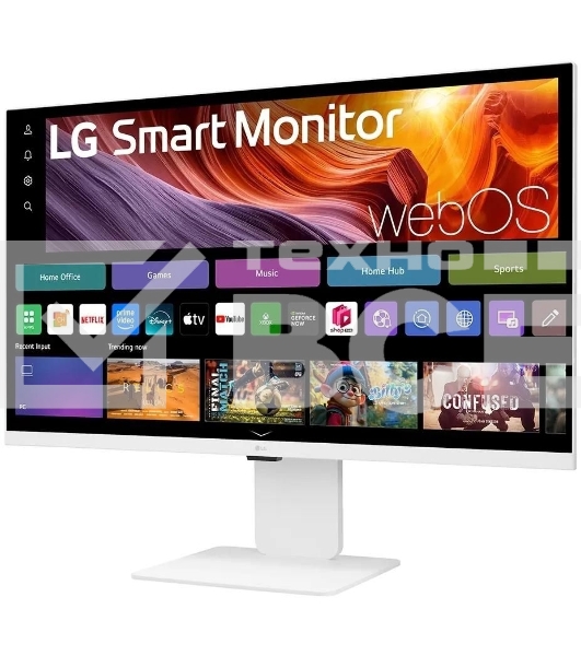 Монитор 31.5' LG UltraFine 32U830SA-W IPS 3840x2160, 60 Гц, 5 мс, 16:9, 400 кд/м², 2xHDMI 2.0, USB-C (65 Вт), USB Hub (2x USB 3.0), 3.5 Jack, HDR10, динамики (2x5 Вт), Smart TV, Wi-Fi, Bluetooth, VESA 100x100, белый