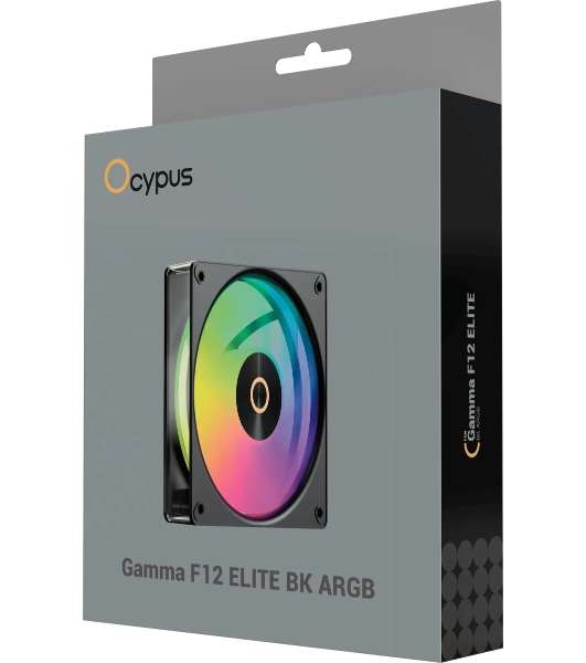 Вентилятор для корпуса Ocypus Gaммa F12 Elite BK ARGB REVERSE BLADE 3 IN 1, 120x120x25мм, 4-PIN PWM, 600-1800 RPM, 26 DBA MAX, HYDRO BEARING