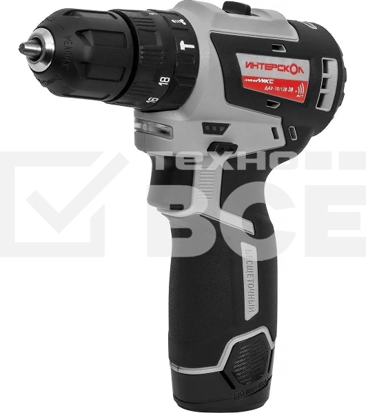 Дрель-шуруповерт аккумуляторная бесщеточная ИНТЕРСКОЛ ДАУ-10/12В 38 МиниМАКС 767.2.2.45 Li-ion, кейс, 2 аккум., 2,5 А·ч, ЗУ