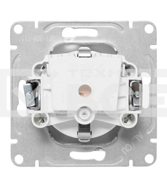 Механизм розетки EKF UP1-SOW-111 16А, с заземлением, со шторками, белый Эпика