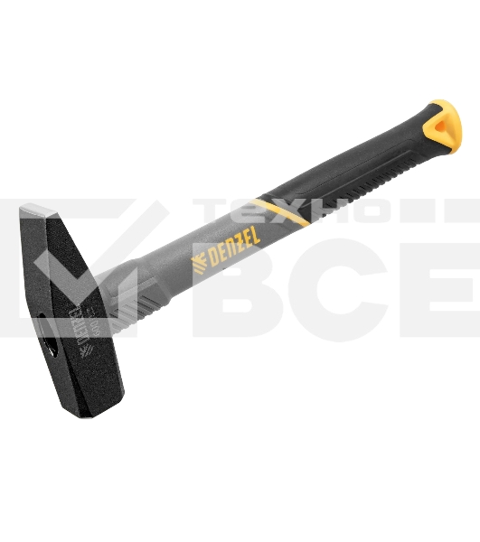 Молоток слесарный Denzel 600 г, кованый, фибергласовая рукоятка c TPR покрытием
