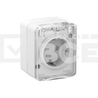 Розетка 1-м ОП AtlasDesign Profi54 16А IP54 250В с заземл. защ. шторки белый SchE ATN540145