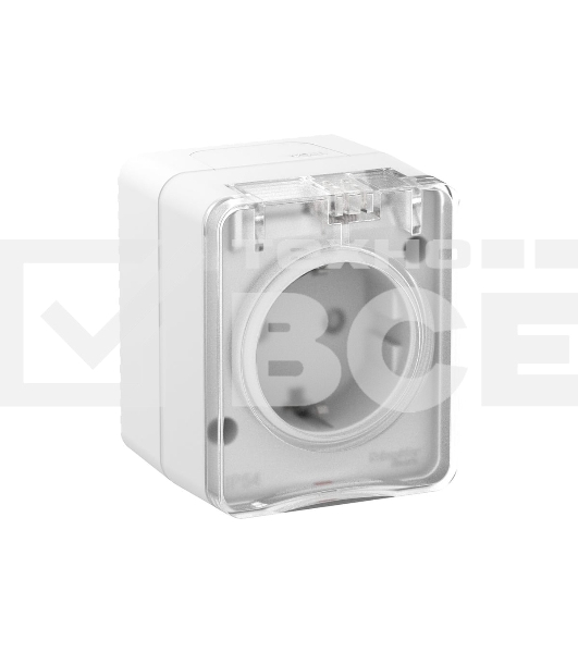 Розетка 1-м ОП AtlasDesign Profi54 16А IP54 250В с заземл. защ. шторки белый SchE ATN540145