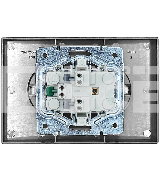 Розетка 2-мест. б/з СП ZIMA IP20 16А ПБТ безвинт. зажим серый матовый LEZARD 704-7400-128BQC