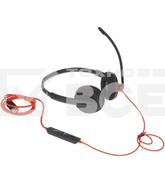 Гарнитура проводная Poly Blackwire 3220 Stereo USB-C Headset +USB-C/A Adapter (Bulk) черный