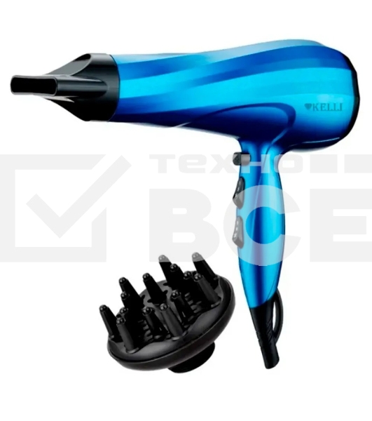 Фен Kelli KL-1130 синий, 2400 Вт