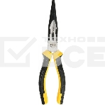 Удлиненные плоскогубцы Deli DL0102 200 мм, двухкомпонентная прорезиненная рукоять, фото 1