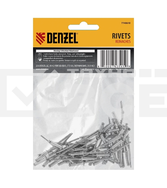 Заклепки алюминиевые Denzel, 1/8'-1/2', 3 х 12 мм, 50 шт.
