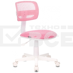Кресло детское Бюрократ CH-W299/PK/TW-13A TW-06A TW-13A розовый спинка сетка (пластик белый)