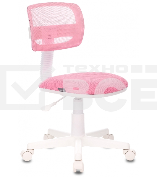 Кресло детское Бюрократ CH-W299/PK/TW-13A TW-06A TW-13A розовый спинка сетка (пластик белый)