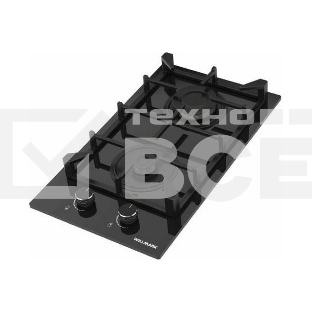 Газовая вар.поверхность Willmark WGH-2302BL (30см,эл.поджиг,газ контроль,чугуг.реш,черн,стекло)