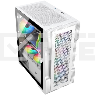 Компьютерный корпус 1STPLAYER TRILOBITE T3 White / mATX, TG / 4x 120mm LED fans inc. / T3-WH-4F1-W
